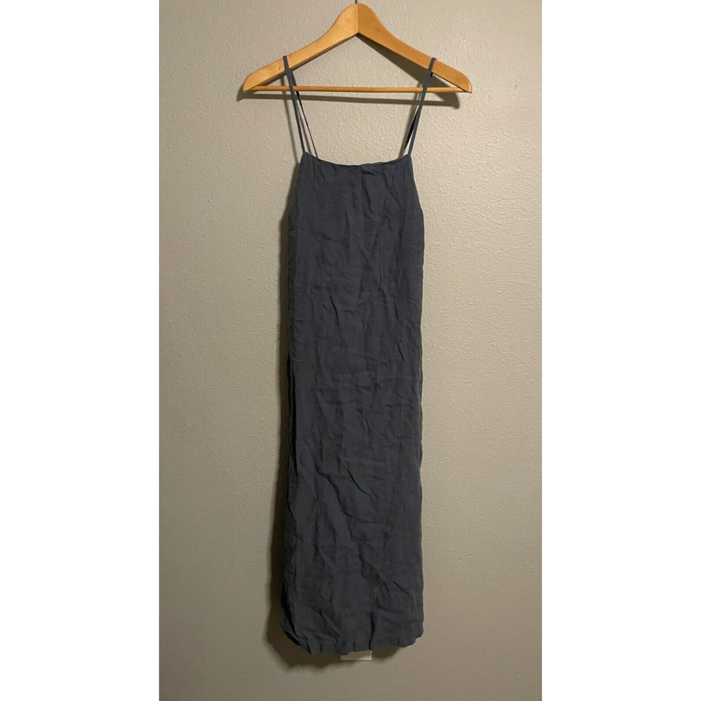 Matteo Los Angeles Womens Slip Dress XS Navy Linen Lightweight Relaxed Lagenlook